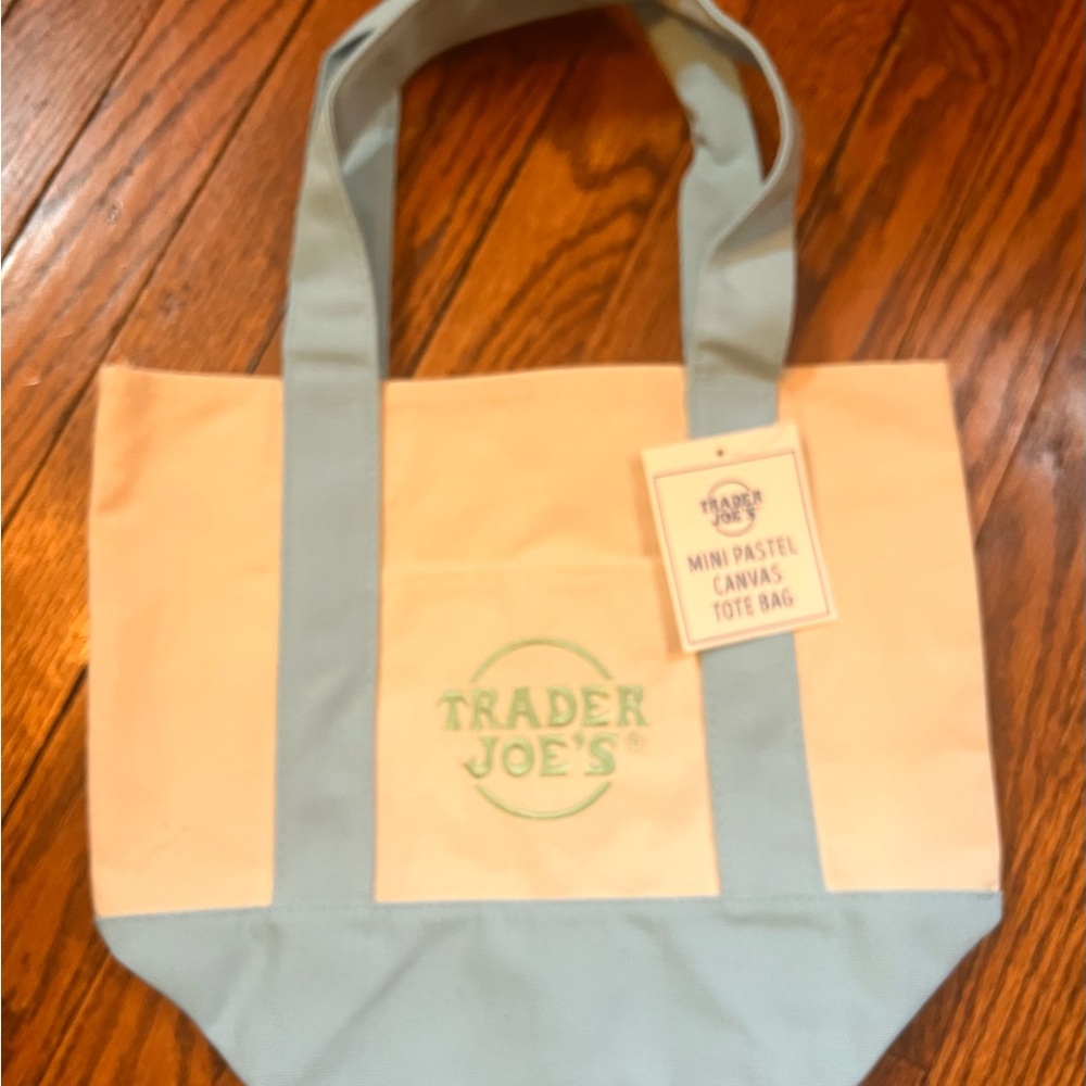 Viral Trader Joe's Pastel Mini Canvas Tote Bag